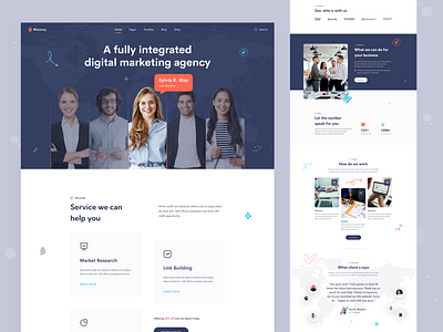 Maruncy | Marketing Agency Website Landing Page - v5 agency app branding design devignedge email marketing graphic design interface landing landing page landingpage marketing mhmanik02 typography ui ui design ux web web design website