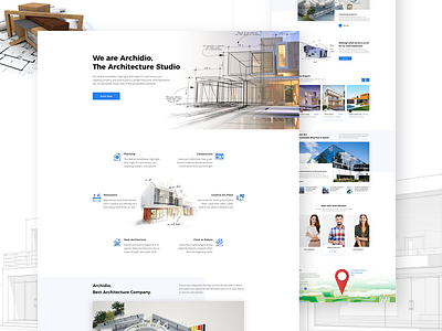 Creative Architecture Corporate Agency Website apartment architecture architecture design construction corporate creative homepage interior interior design landing page minimal modern one page onepage property real estate real estate agency stylish template ui design