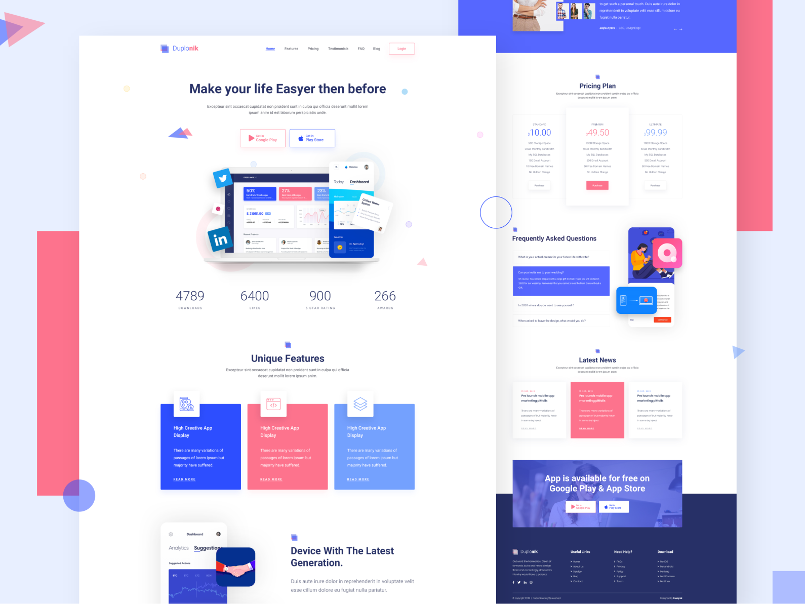 Duplonik - App Landing Page V1 by Mahmudul Hasan Manik on Dribbble