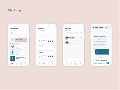 TalknWalk Client side healthcare app mental health app mobile app uxui