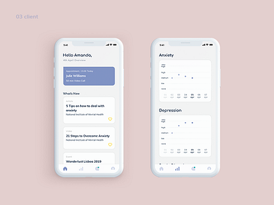 TalknWalk Client design flatdesign healthcare app medical app mental health mental health app mobile app mobile app design ui uidesign uxui