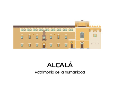 Palacio Arzobispal, Alcalá de Henares arquitectura arquitecture españa flat ilustration ilustración vectorial spain