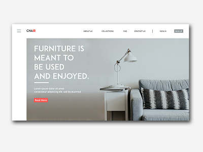 Chair - Furniture Landing Page Design branding design landingpage ui ui ux design ux webdesign website