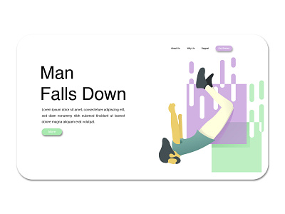 Man Falls Down Landing Page