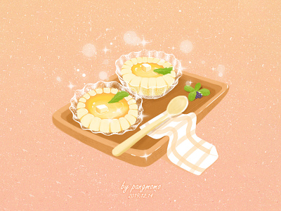 我爱的蛋挞 Egg tart delicious design illustration