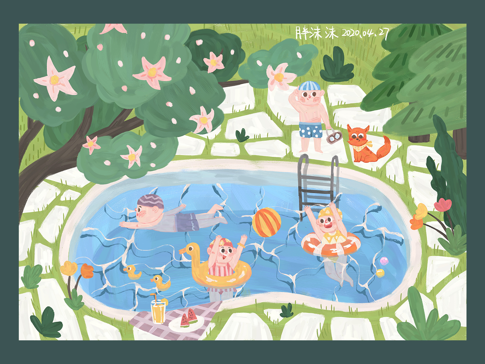 即将来临的清爽夏日 cartoon books color delight design illustration summer swim