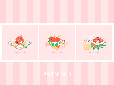 cheerful food（watermelon） delicious design flat food fruit illustration