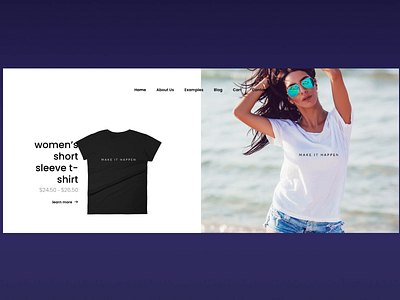 T-Shirts E-store Homepage Design clean design clothing ecommerce estore modern design split t shirts