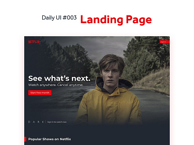 Daily UI #003 – Landing Page challenge daily dailyui design landing page netflix redesign ui website