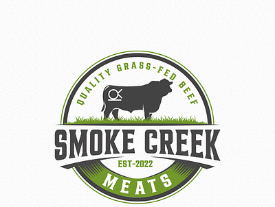 SMOKE CREEK logo cow logo farm logo meat logo