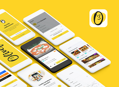 Oliver App app branding checkout delivery food app inspiration onboarding ui yellow