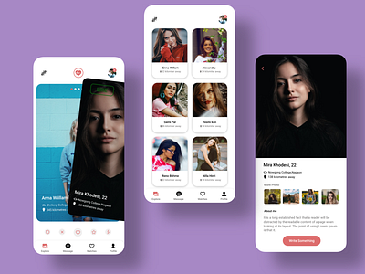 Dating App design ui ux vector web