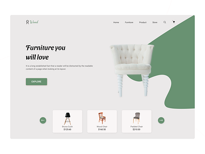 Furniture Website Landing page design graphic design ux vector website