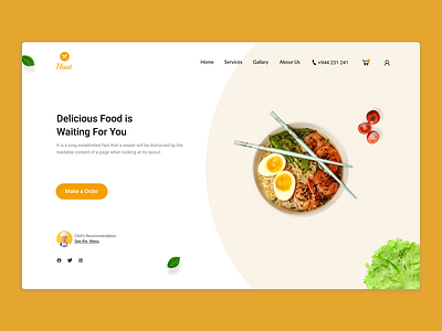 Landing page for Food service