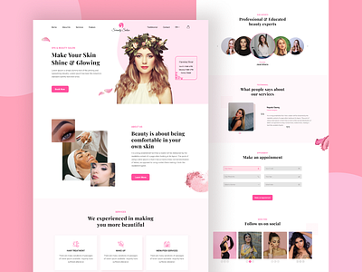 Spa & Beauty Salon Landing Page clean creative design landing page minimal spa beauty salon ui ux website website design