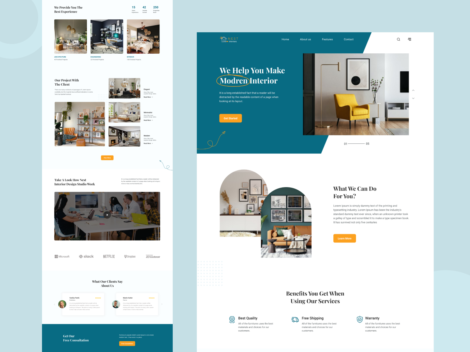 Interior Landing Page by Hena Akter on Dribbble
