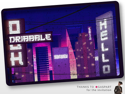 Hello Dribbble - Vaporwave dribbble first shot hello vaporwave