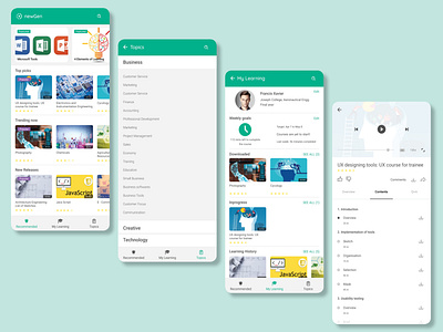 E-learning app ui ui design ux uxdesign