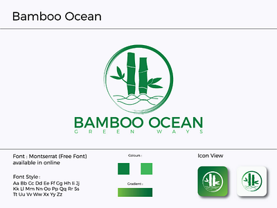 Bamboo Ocean brand logo branding business logo corporate logo flat logo iconic logo illustration illustrator work minimalist logo vector logo