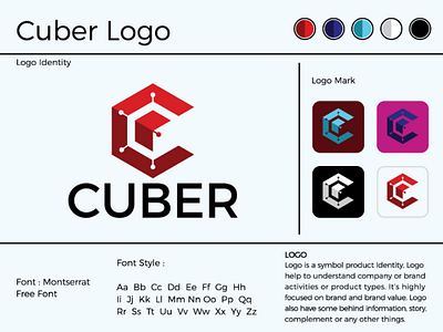 CUBER brand logo branding logo flat logo iconic logo illustration illustrator line logo minimalist logo vector logo