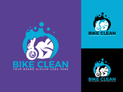 Bike Clean Logo brand logo branding business logo corporate logo flat logo flatdesign gif graphic graphic designer iconic logo illustration letter logo logo design logo maker logomaker logomark minimalist logo typedesign