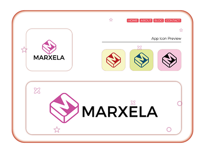 Marxela Logo brand logo branding business logo corporate logo flat logo flatdesign gif graphic graphic designer iconic logo illustration letter logo logo design logo maker logomaker logomark minimalist logo typedesign