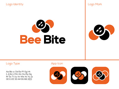 Bee Bite brand logo branding business logo corporate logo flat logo flatdesign iconic logo illustration logomaker minimalist logo