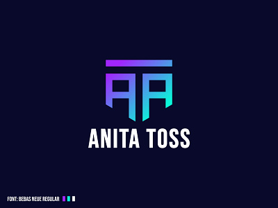 Anita Toss Logo brand logo branding business logo corporate logo flat logo iconic logo illustration initial letter logo initial logo initial monogram logo initial monogram logo minimalist logo