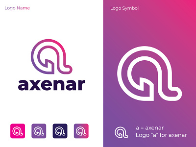 Axenar Logo brand logo branding business logo flat logo graphic design iconic logo illustration logo logo for today minima minimalist logo monogram logo today