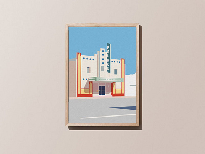 Marfa Palace Theatre Print architecture art deco digital art graphic design illustration mid century poster print design usa wall art