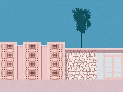 Palm Springs Mid Century House Print architecture graphic design illustration palm springs print design wall art
