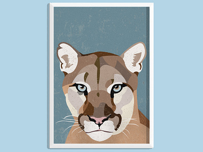 Puma Illustration animal illustration animals digital art graphic design illustration poster print print design puma wall art wildlife