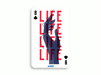 Lifeline black white blue branding cards hands illustration logo poker card red wine typography vector