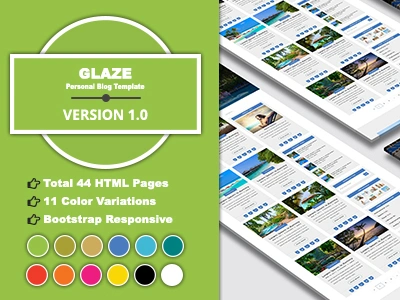 GLAZE - Personal Blog Template blog blog design blog template bootstrap template html blog html template magazine personal personal blog responsive responsive template template