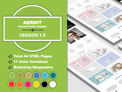 ADROIT - Personal Portfolio Template adroit awesome bootstrap clear color modern person personal portfolio professional responsive stylish