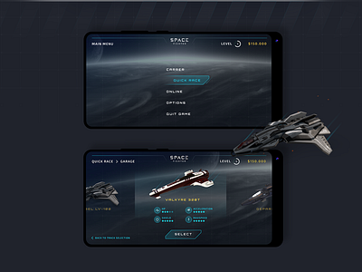 Space Fighter UI concept concept figma game mobile sci fi ui design
