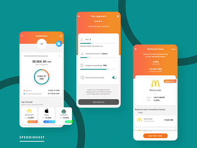 Dashboard design for Spendinvest card layout concept dashboard fund hamburger menu ios mobile sketch ui ux
