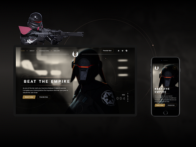 Star Wars: Jedi Fallen Order UI Concept desktop fallen order gallery gaming mobile responsive sci fi star wars ui design web design