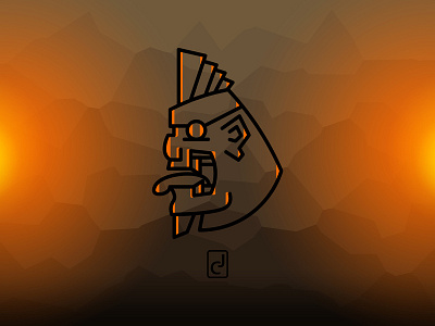 Cave Head art aztec design graphic head illustrator line logo mayan photoshop tribal