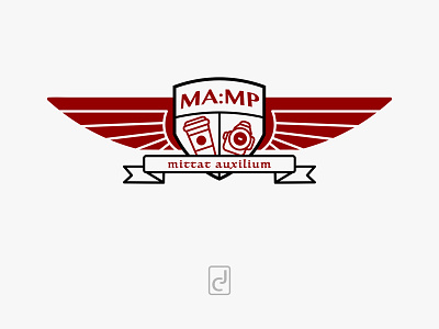 Media Production Logo adobe art crest design grapic icon illustrator logo shield student