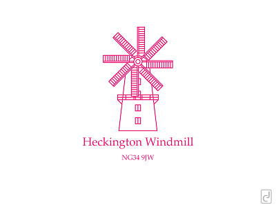 Heckington Windmill adobe art building icon illustration illustrator line location vector