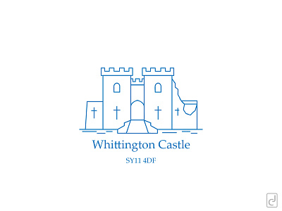 Whittington Castle adobe architecture art building icon illustration illustrator line location vector
