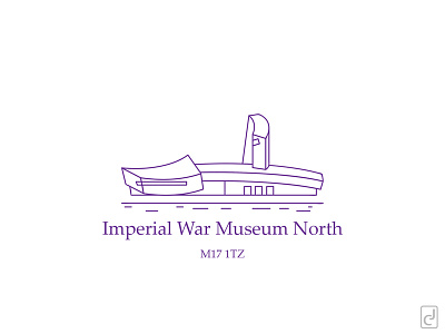 Imperial War Museum North adobe architecture art building icon illustration illustrator line location vector