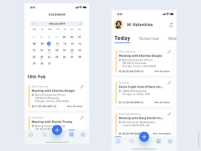 Prompto - Calendar & To do listing Screen app application calendar app design interface iphone listing minimal mobile to do list ui ux