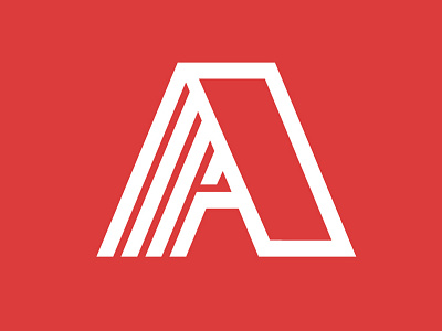 Logo A a design geometric logo monogram red