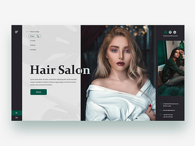 Hair Salon web site beauty business care clear dark design fashion hair minimalism style ui woman www