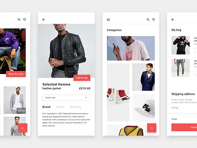 Onyx adobe xd app clean fashion flat layout minimal mobile shopping ui ux web