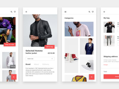 Onyx adobe xd app clean fashion flat layout minimal mobile shopping ui ux web