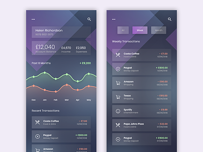 Elevate adobe xd app banking dark design finance mobile pay payment purchase ui ux