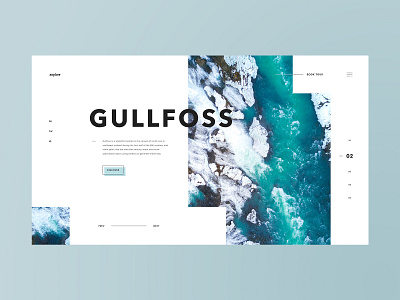 Gullfoss adobe xd clean design grid iceland layout minimal travel ui ux web web design